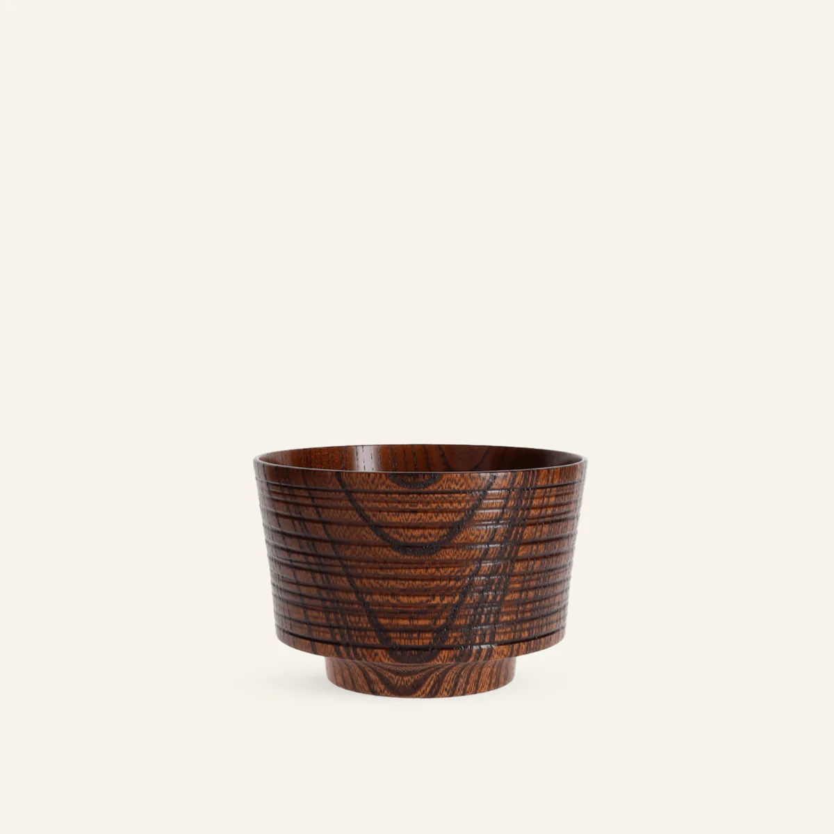 Bol marron en bois de zelkova japonais laqué