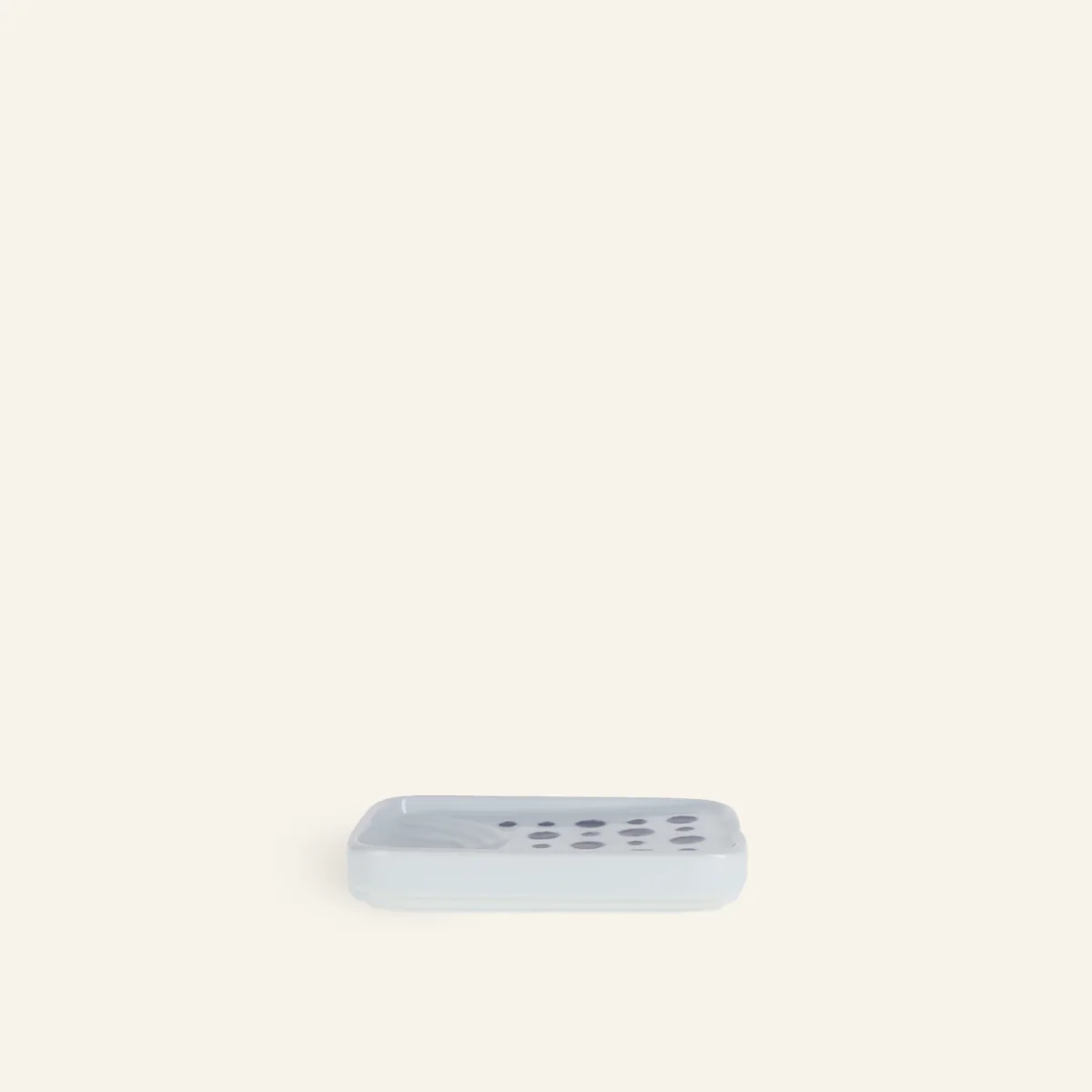 Petite assiette rectangulaire en porcelaine Hasamiyaki "Indigo Mizutama"