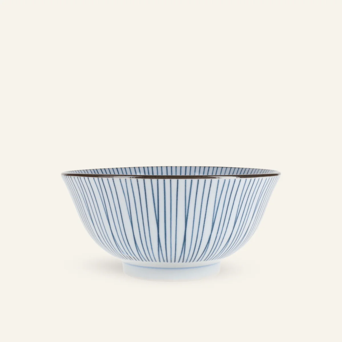 Bol Ă rayures bleues en porcelaine Minoyaki "naigai sensuji"