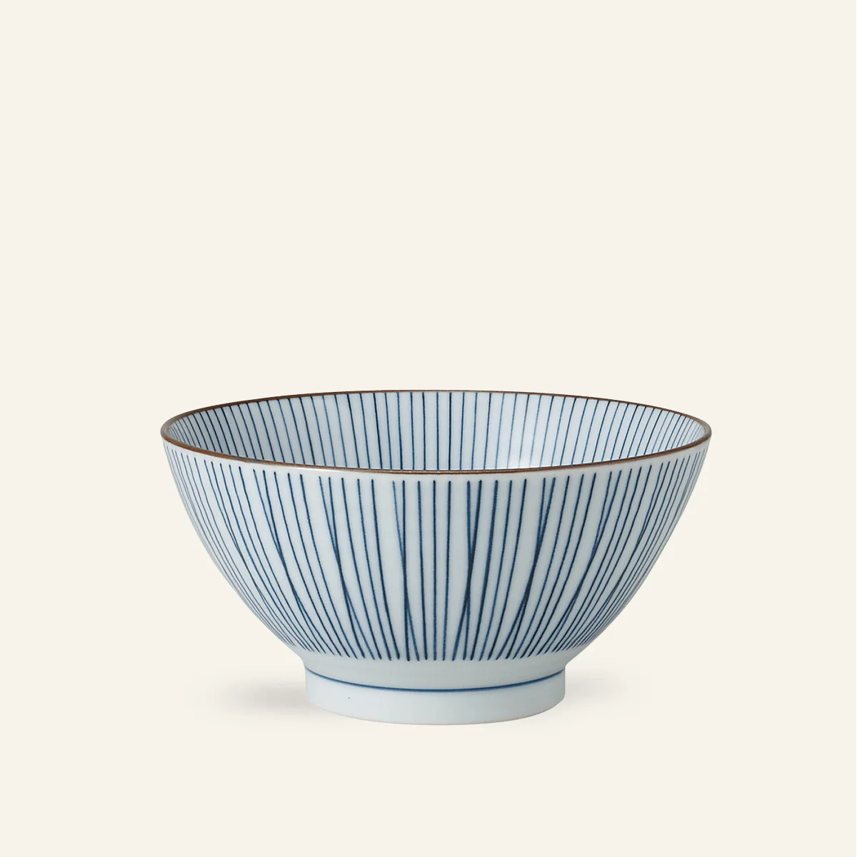 Bol Ă donburi Ă rayures bleues en porcelaine Minoyaki "naigai sensuji"