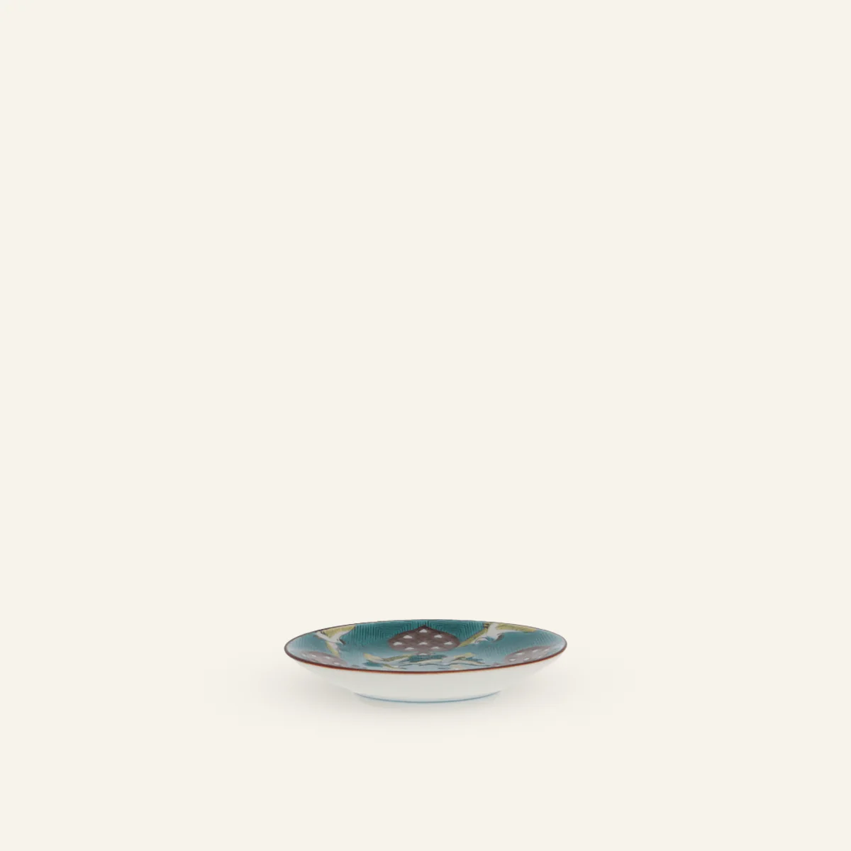 Petite assiette en porcelaine Kutaniyaki "Tsuru"
