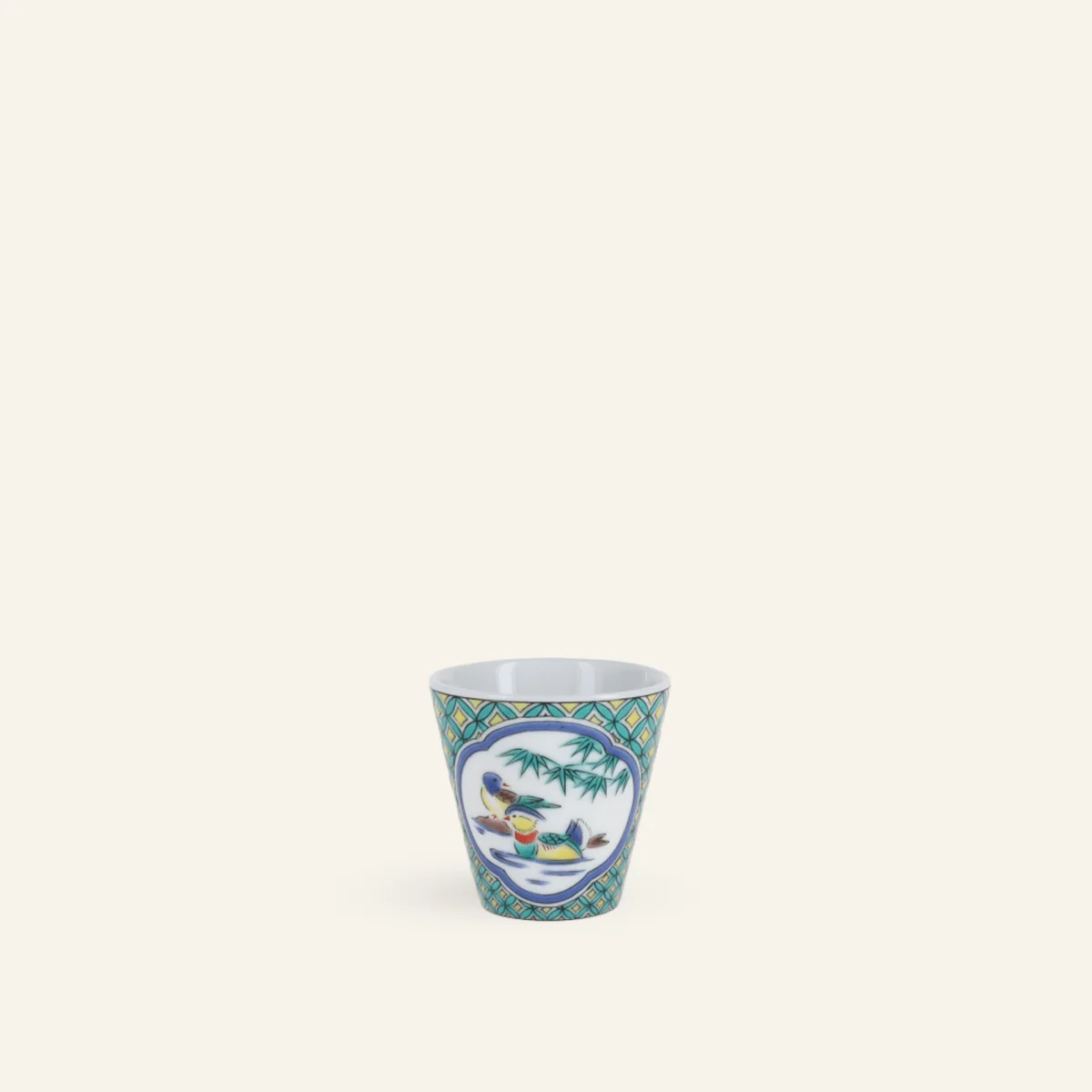Verre à saké en porcelaine Kutaniyaki "Oshidori"