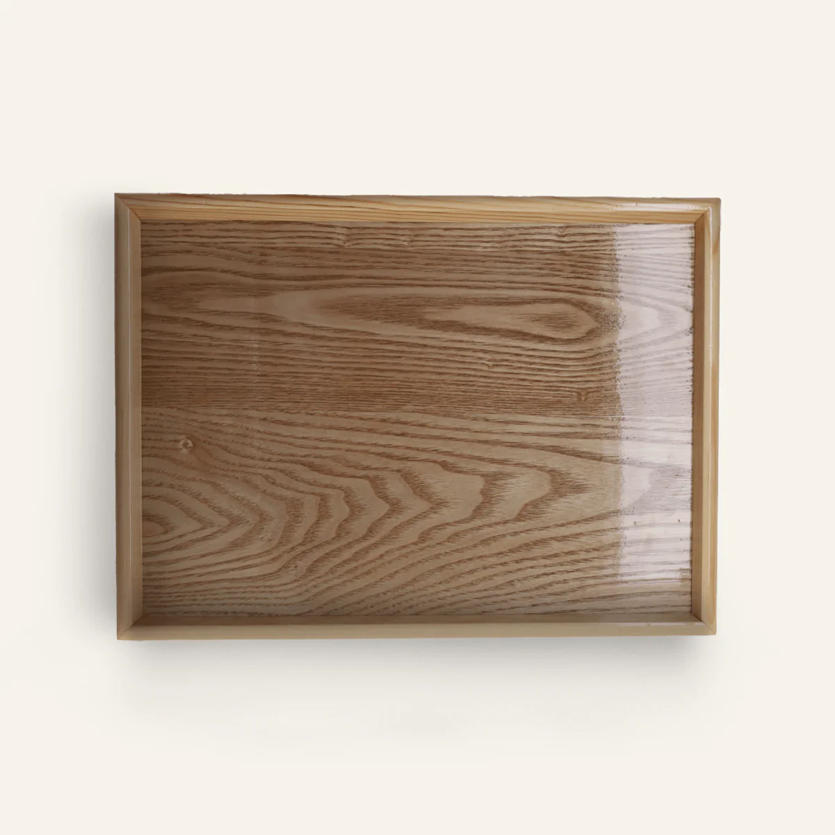 Grand plateau en pin rectangulaire antidérapant