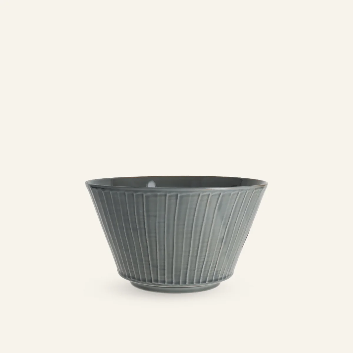 Grand bol rayé gris en porcelaine Hasamiyaki "choukokumon"