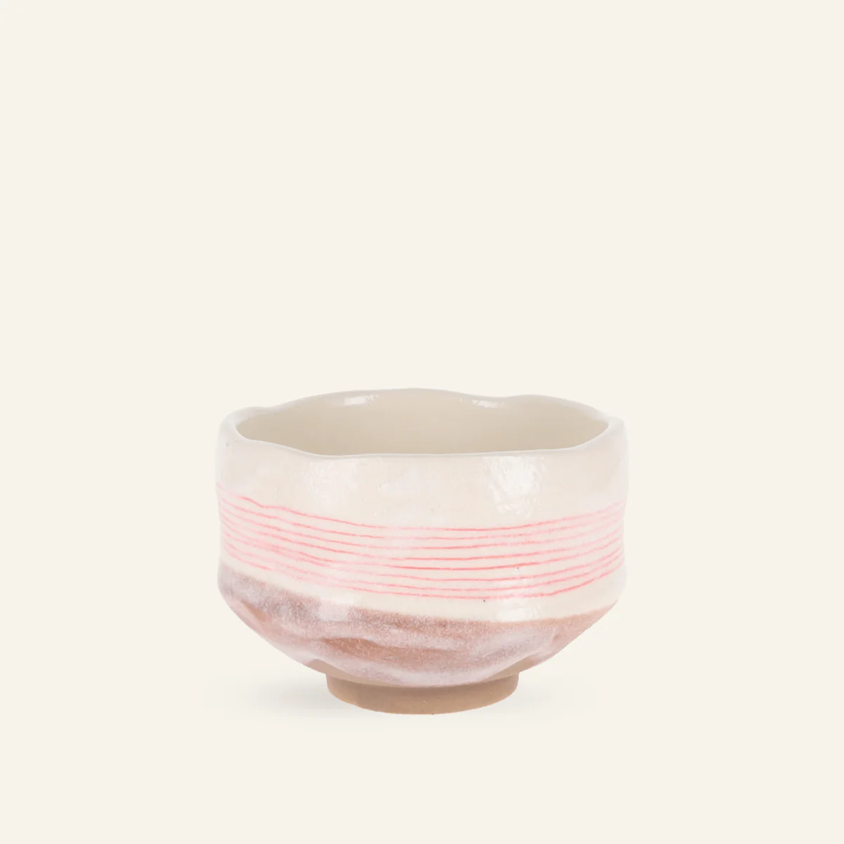 Petit bol Ă matcha en grĂšs Minoyaki "Aka sensuji"