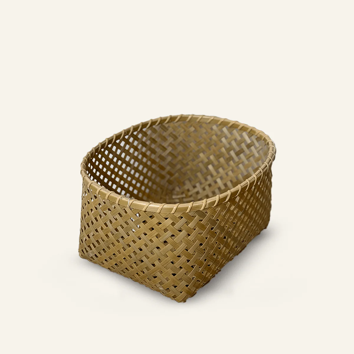 Corbeille ovale en bambou Yotsume - Petit (Ø23cm)