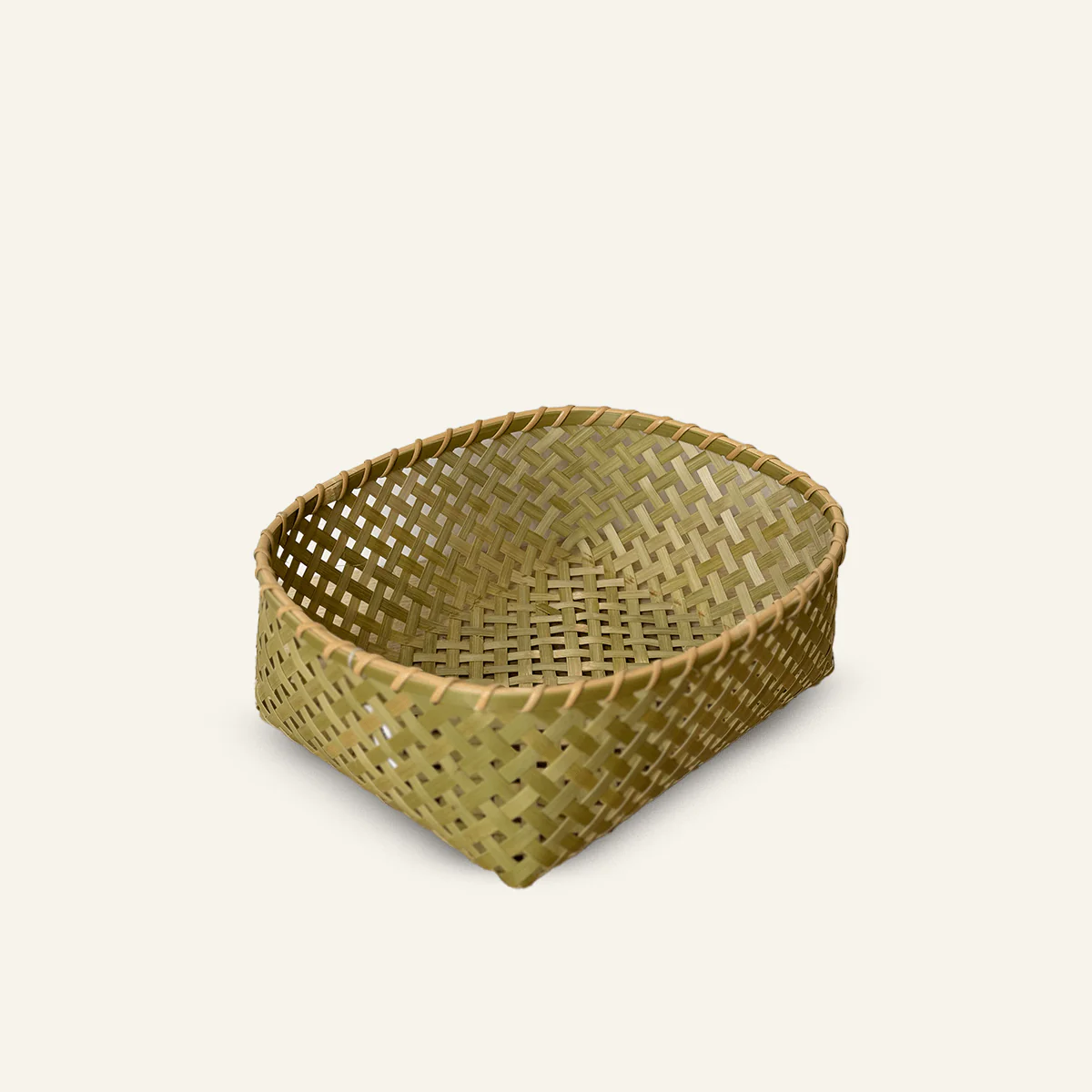 Corbeille ovale basse en bambou Yotsume - Grand (Ø27cm)