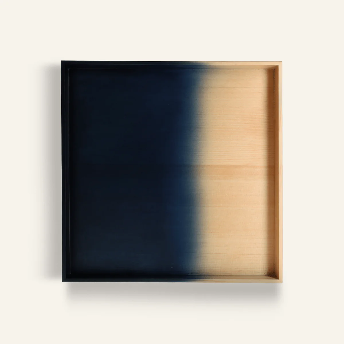 Plateau carré en bois de cyprès japonais Hinoki teint à l'indigo - Image 6