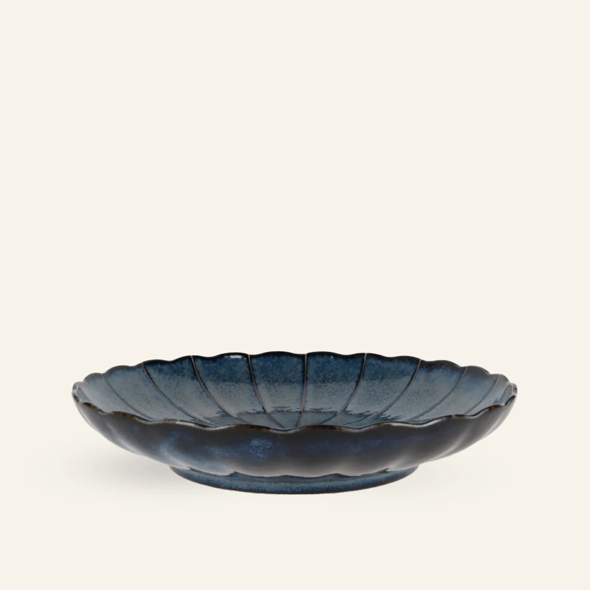 Assiette bleue faïence fine Minoyaki "aome"