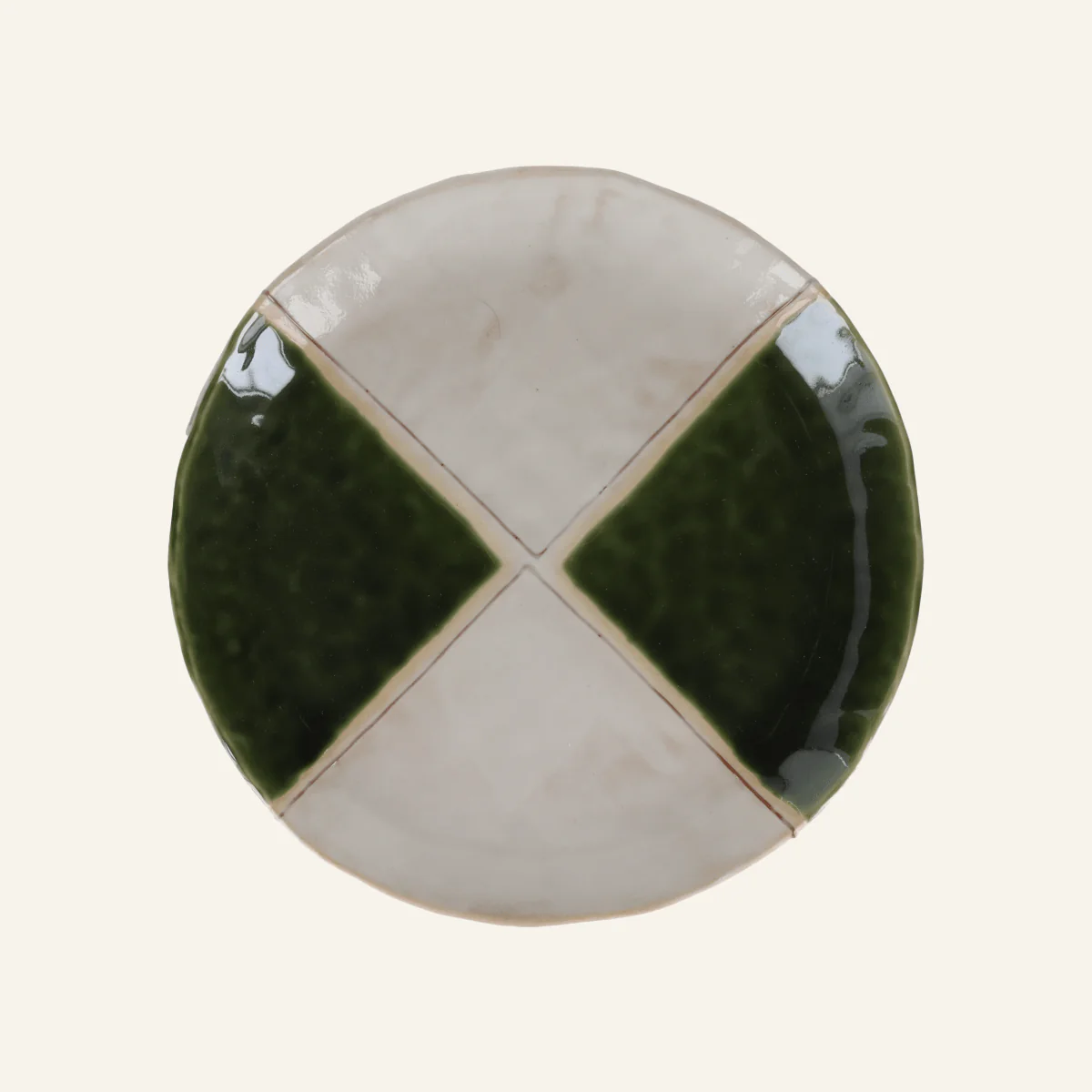 Assiette faïence fine Setoyaki "oribe"