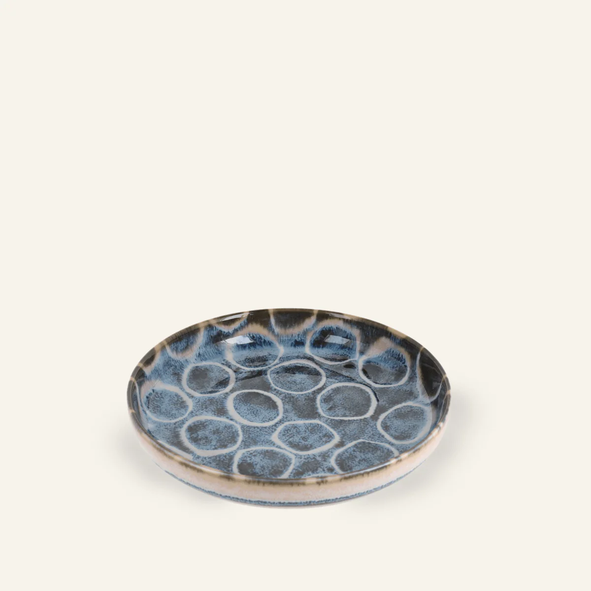 Assiette à pùtes en porcelaine Minoyaki "Momomaru", teintes inspirées d'Okinawa