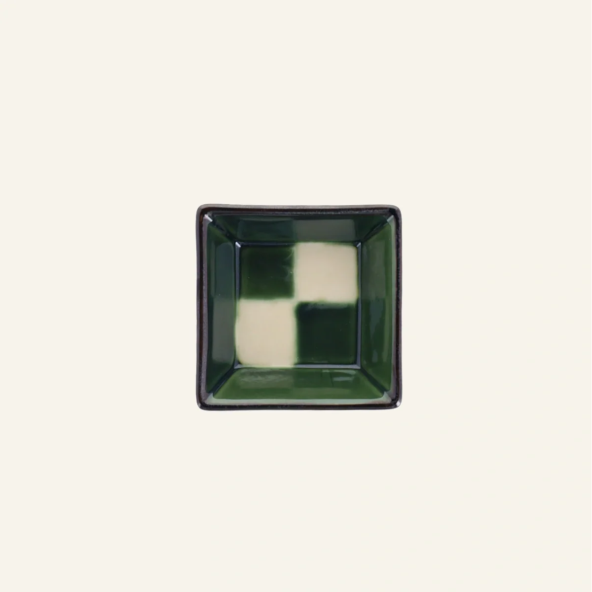 Coupelle carrée en porcelaine "Oribe"
